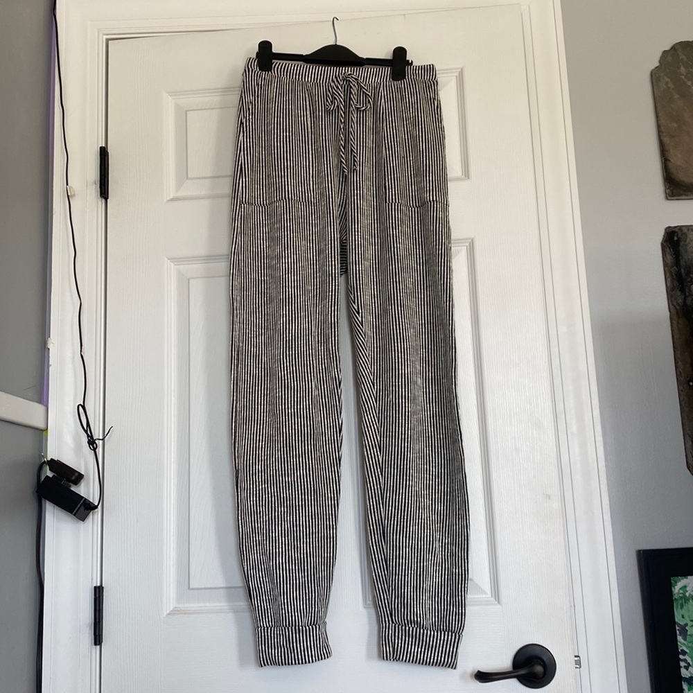 Black and White Striped Joggers